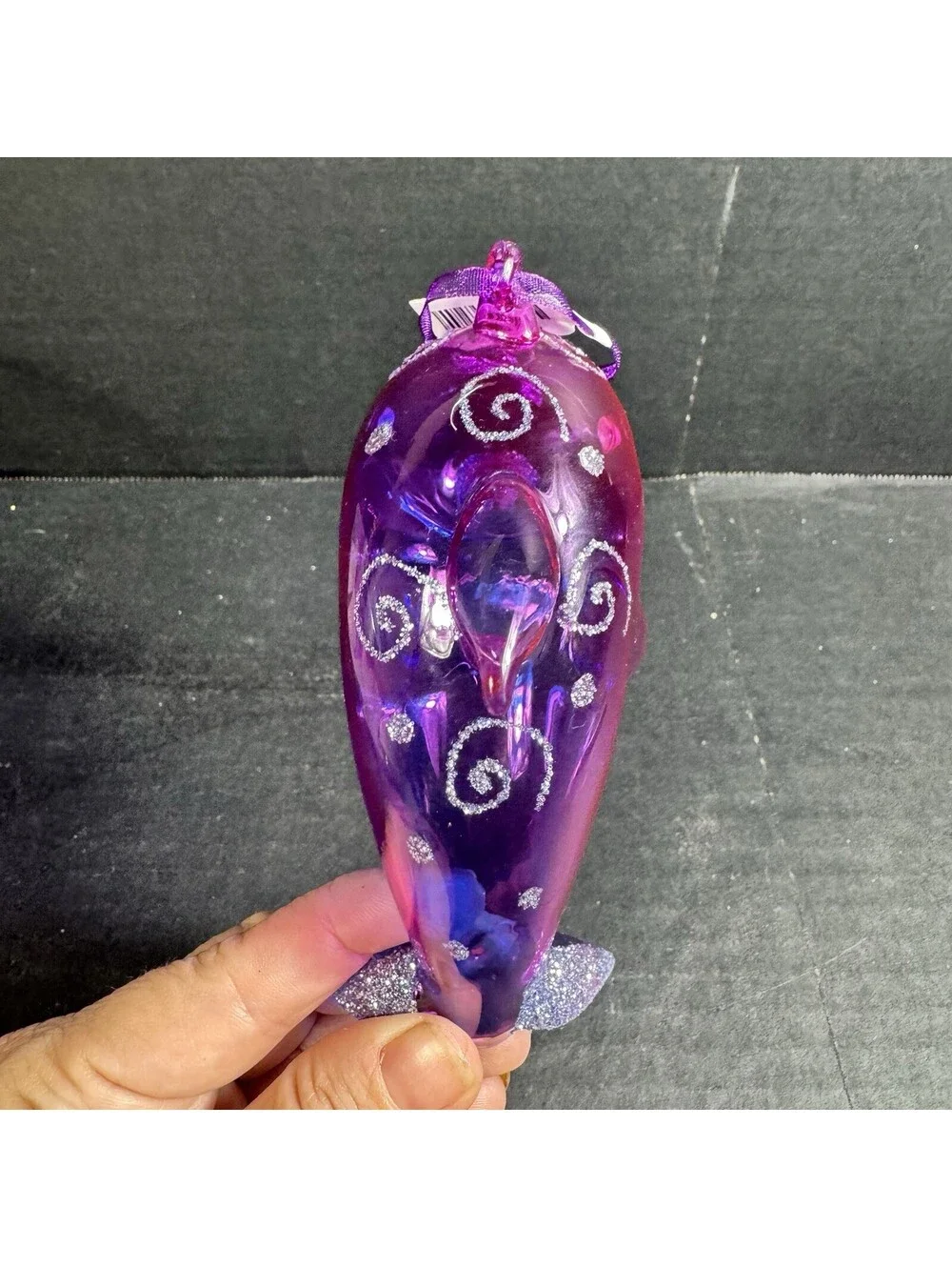 Pier 1 Blown Glass Dolphin Christmas Ornament Nautical Beach Decoration NEW